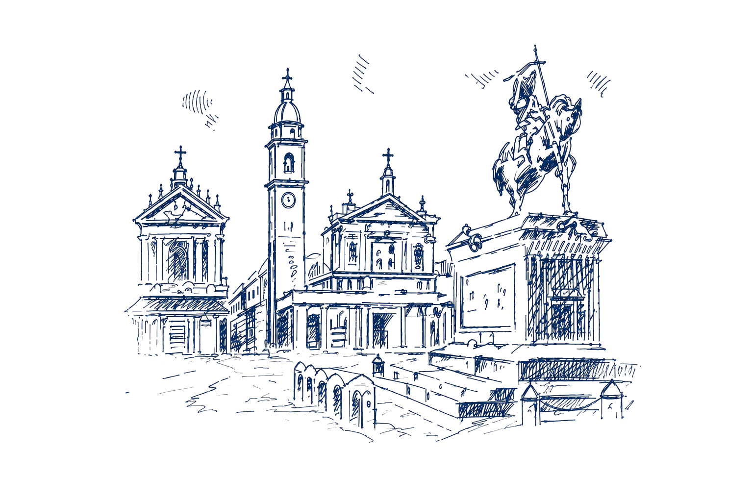 Disegno storico di Piazza San Carlo, Studio Scarrone